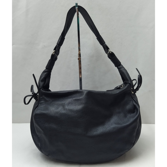 Kate Spade New York Black Soft Leather Zipper Closure Hobo Shoulder Bag - Picture 2 of 16